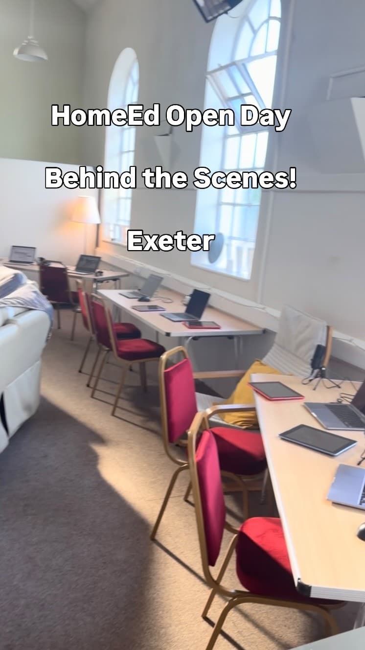 HomeEd Exeter - Behind the scenes at this week’s open day! One open day left before the big September launch - grab one of the few remaining slots on Sept 2nd! #homeed #homeeddevon #homeeducationuk #creativelearning #learningthroughtechnology