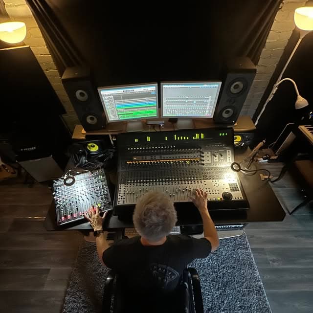 Music production and recording session