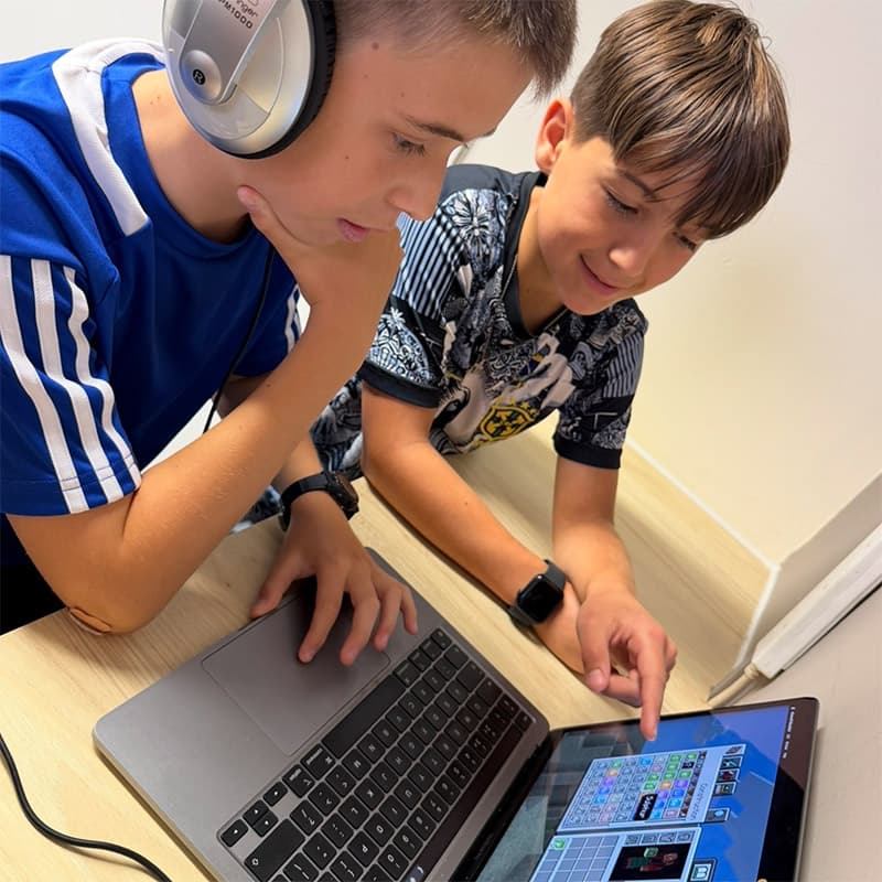 Pupils engaging with computing and coding activities